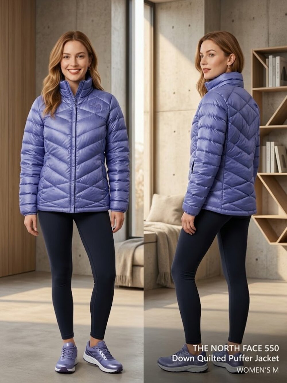 The North Face 550 Fill Down Quilted Puffer Jacket Purple Women’s Medium NEW